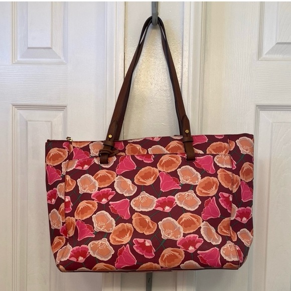 Fossil Floral LeatherTote Bag - Picture 3 of 7